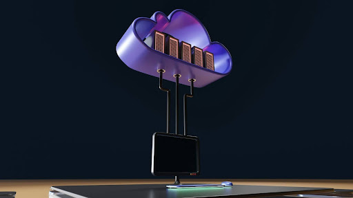 Connection on a cloud logo
