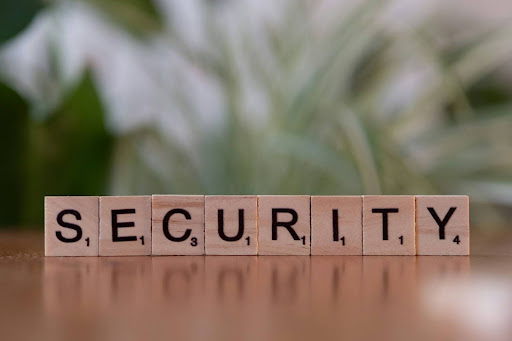 Security spelled on a scrabble blocks
